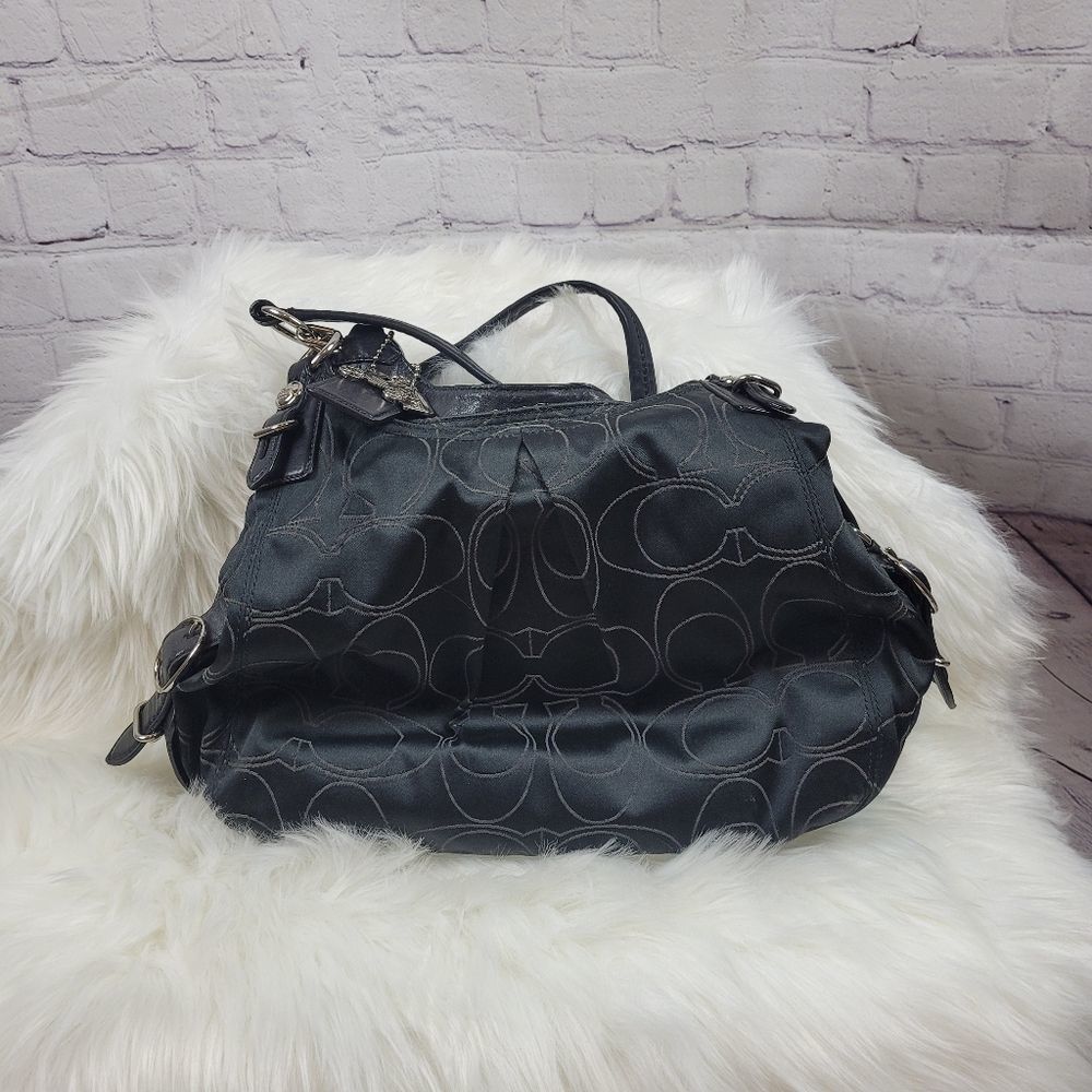 Coach Signature with Pleated Front Handbag/Purse, Mint Condition